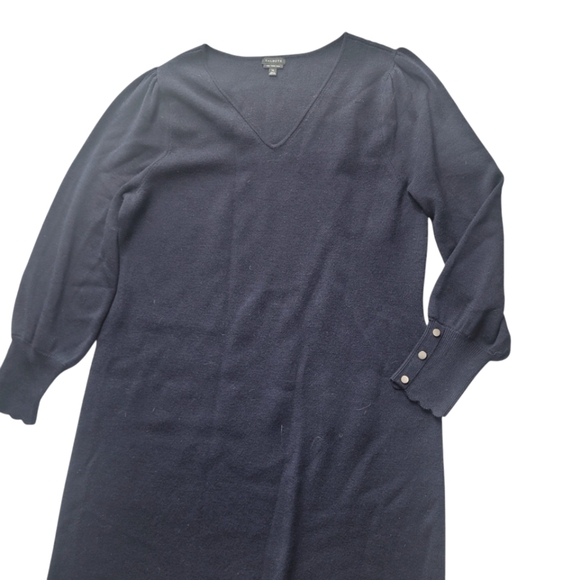 TALBOTS SOFT MERINO V-NECK SWEATERDRESS Navy Size XL - Picture 2 of 7